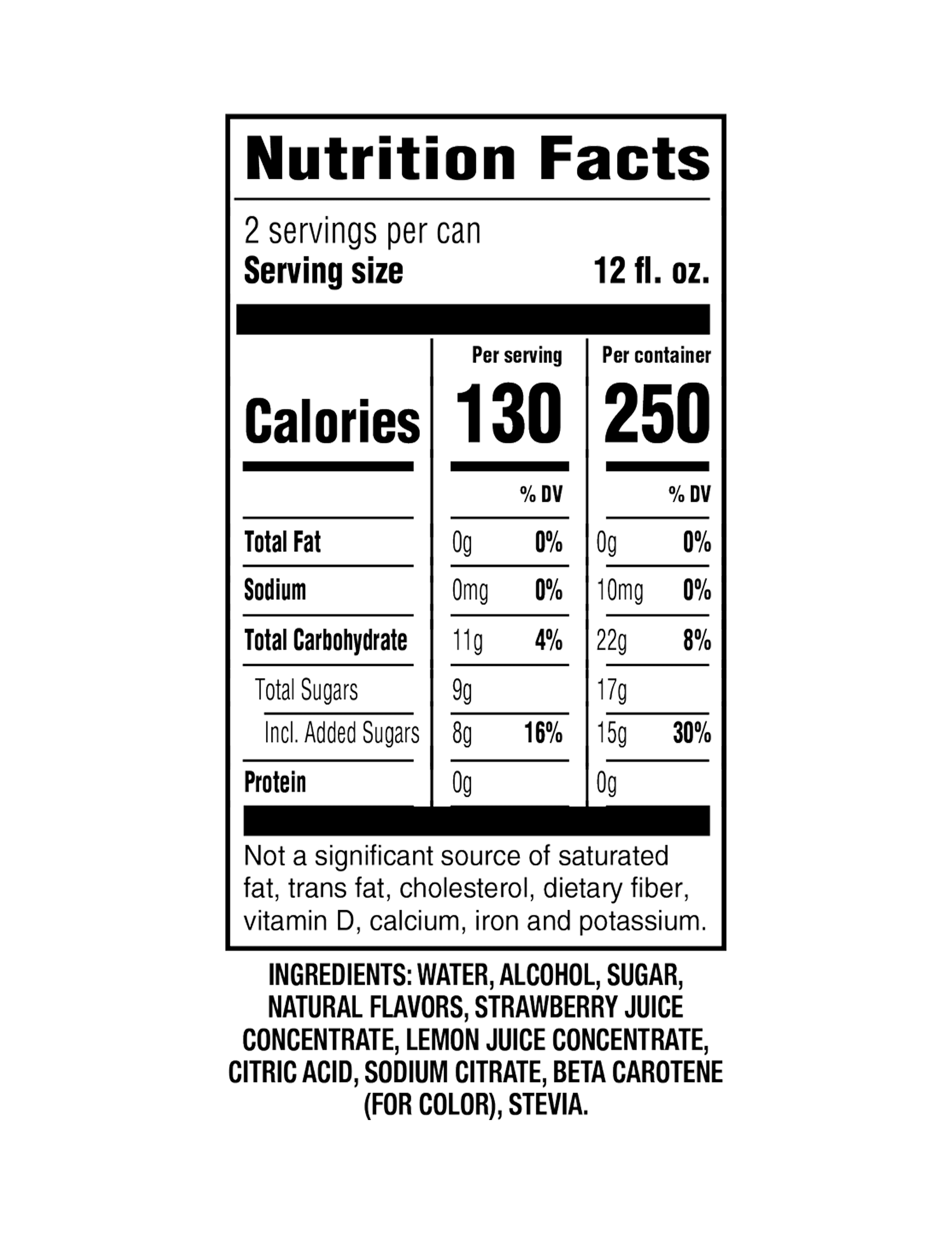 Happy Thursday Strawberry Nutrition Facts 42oz